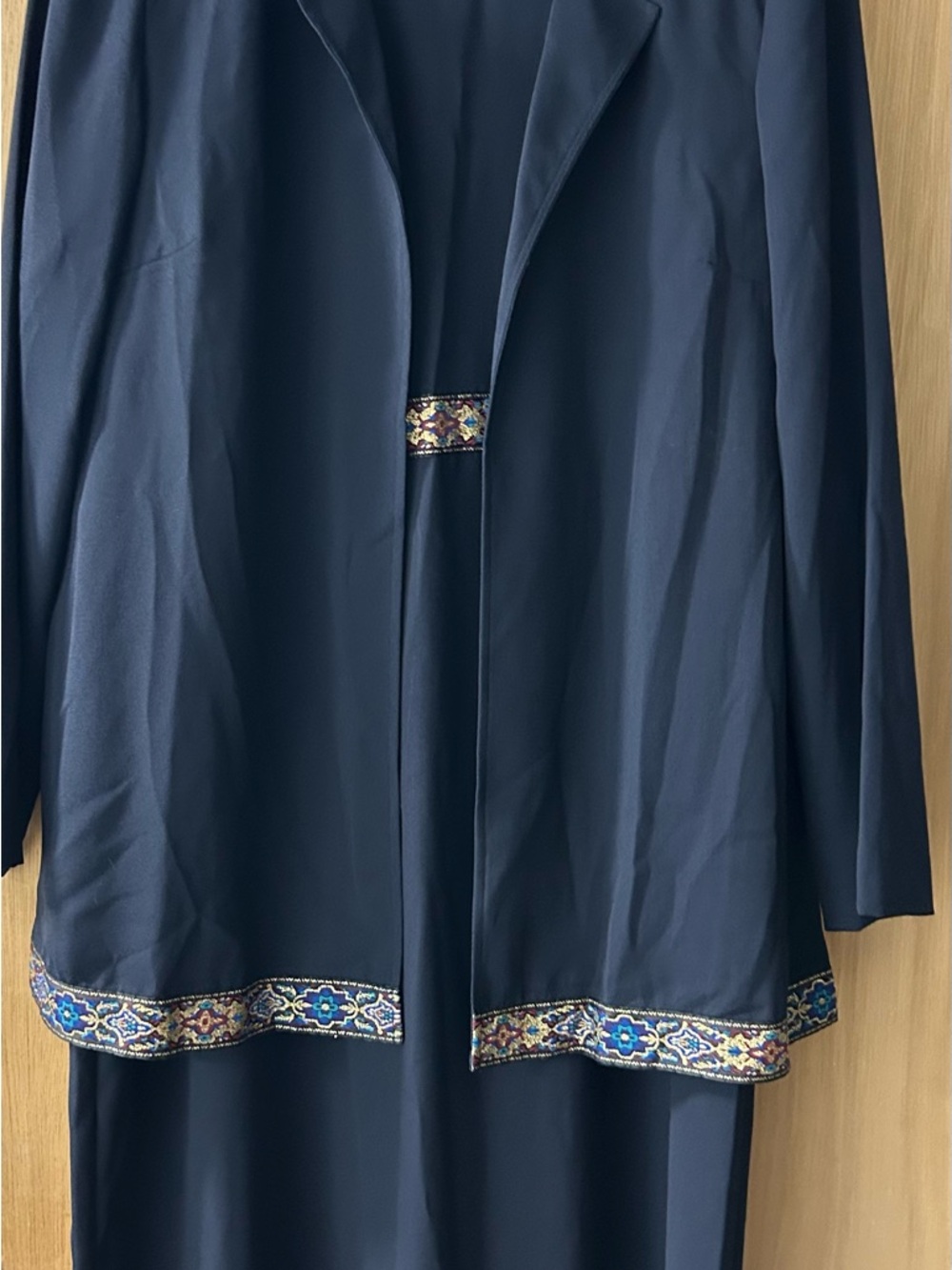 Leslie Fay Navy Dress‎ Top with Subtle Texture, with Matching Jacket